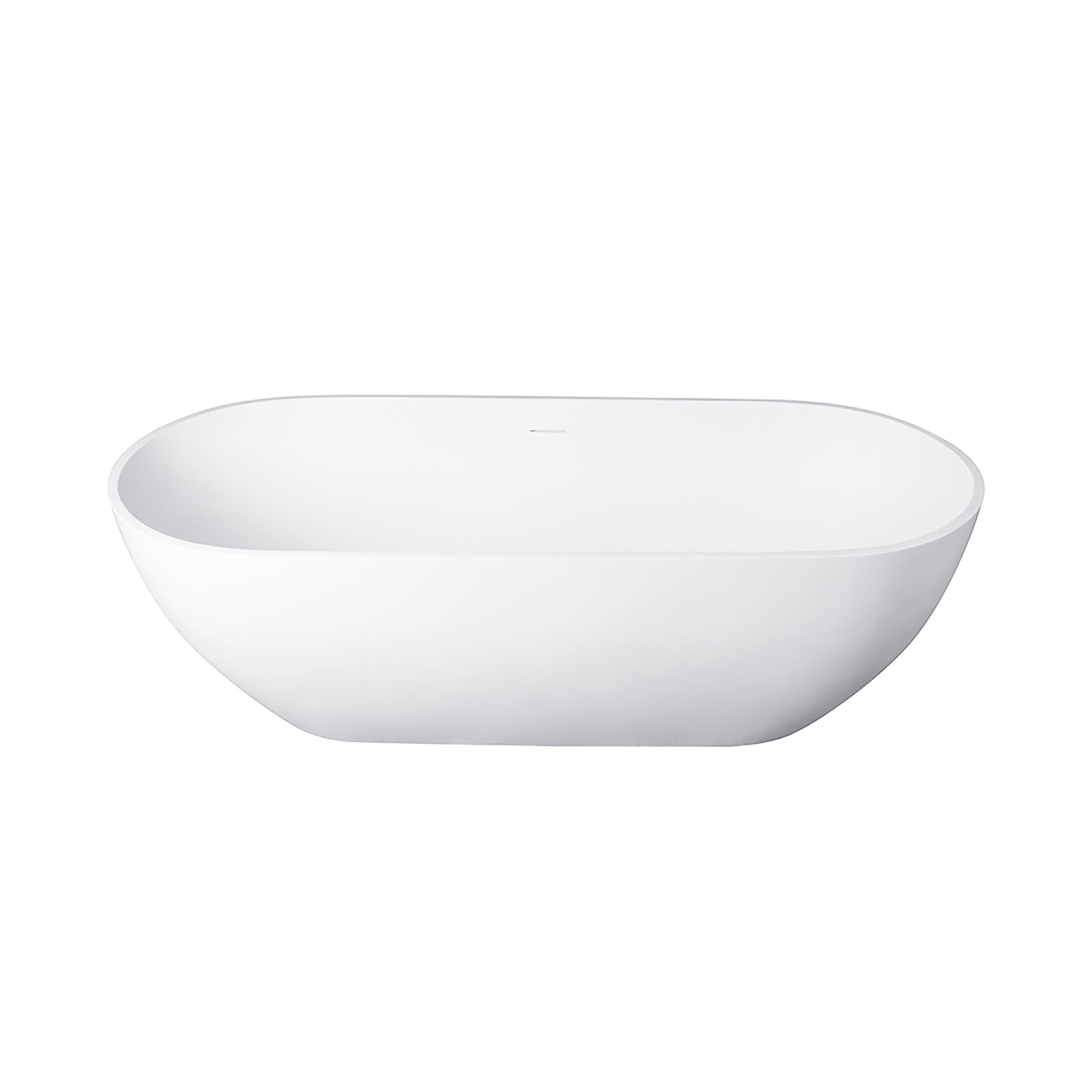 Luxury Handcrafted Stone Resin Freestanding Soaking Bathtub With Overflow In Matte White, Cupc Certified 24S03 69Mw Matte White Bathroom Freestanding Tubs Soaking Center Solid Surface