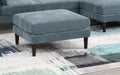 Beautiful Mineral Color Ottoman Morgan Fabric 1Pc Ottoman Soft Cushion Wood Legs Living Room Furniture Grayish Wood Primary Living Space Classic,Contemporary,Modern Rectangle Fabric