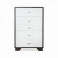 White And Espresso 5 Drawer Chest Espresso White Bedroom Contemporary Particle Board Mdf