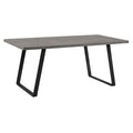 Rectangular Top Dining Table With Metal Angled Sled Base, Gray Gray Metal