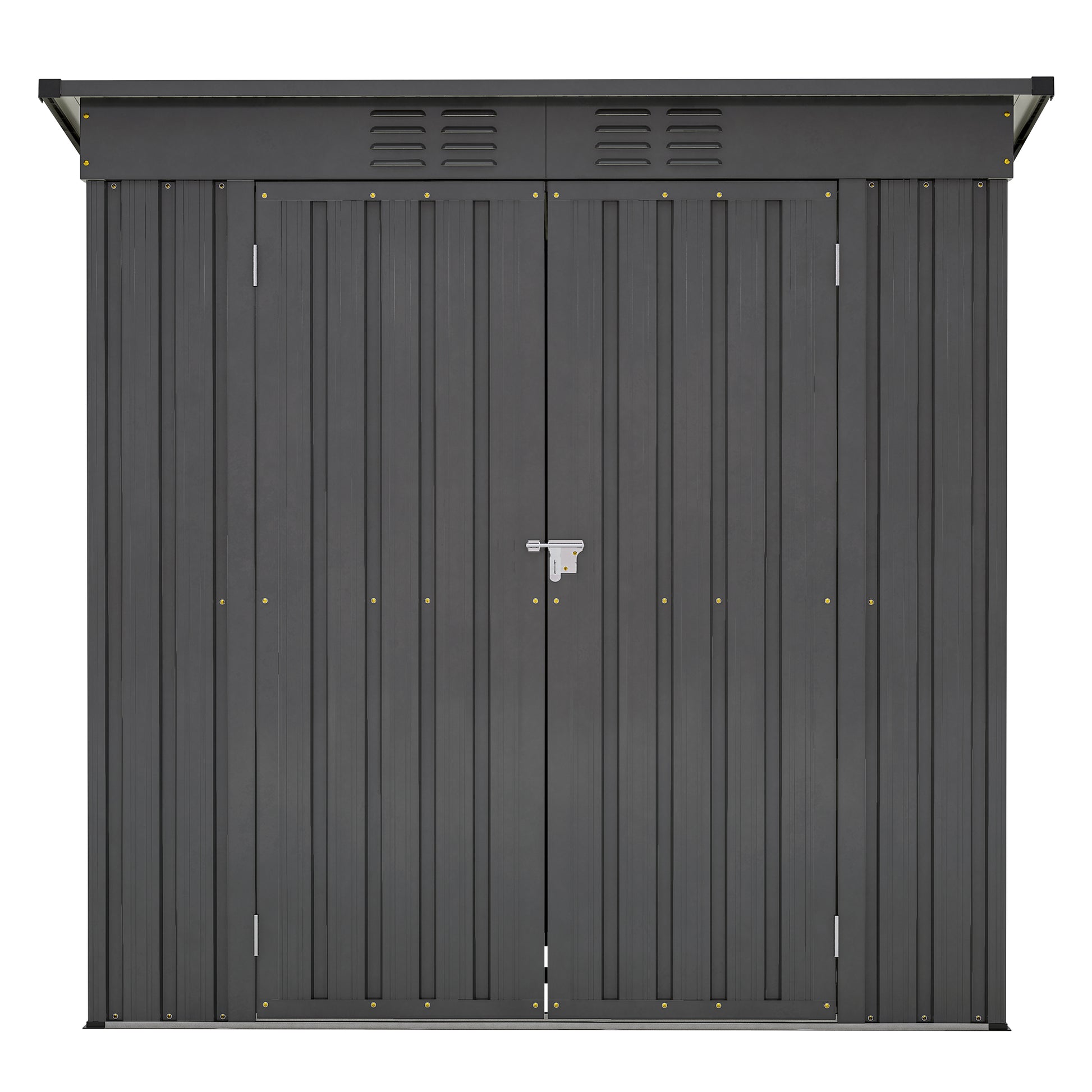 6 X 4 Ft Outdoor Storage Shed, All Weather Tool Shed For Garden, Backyard, Lawn, Black Black Metal