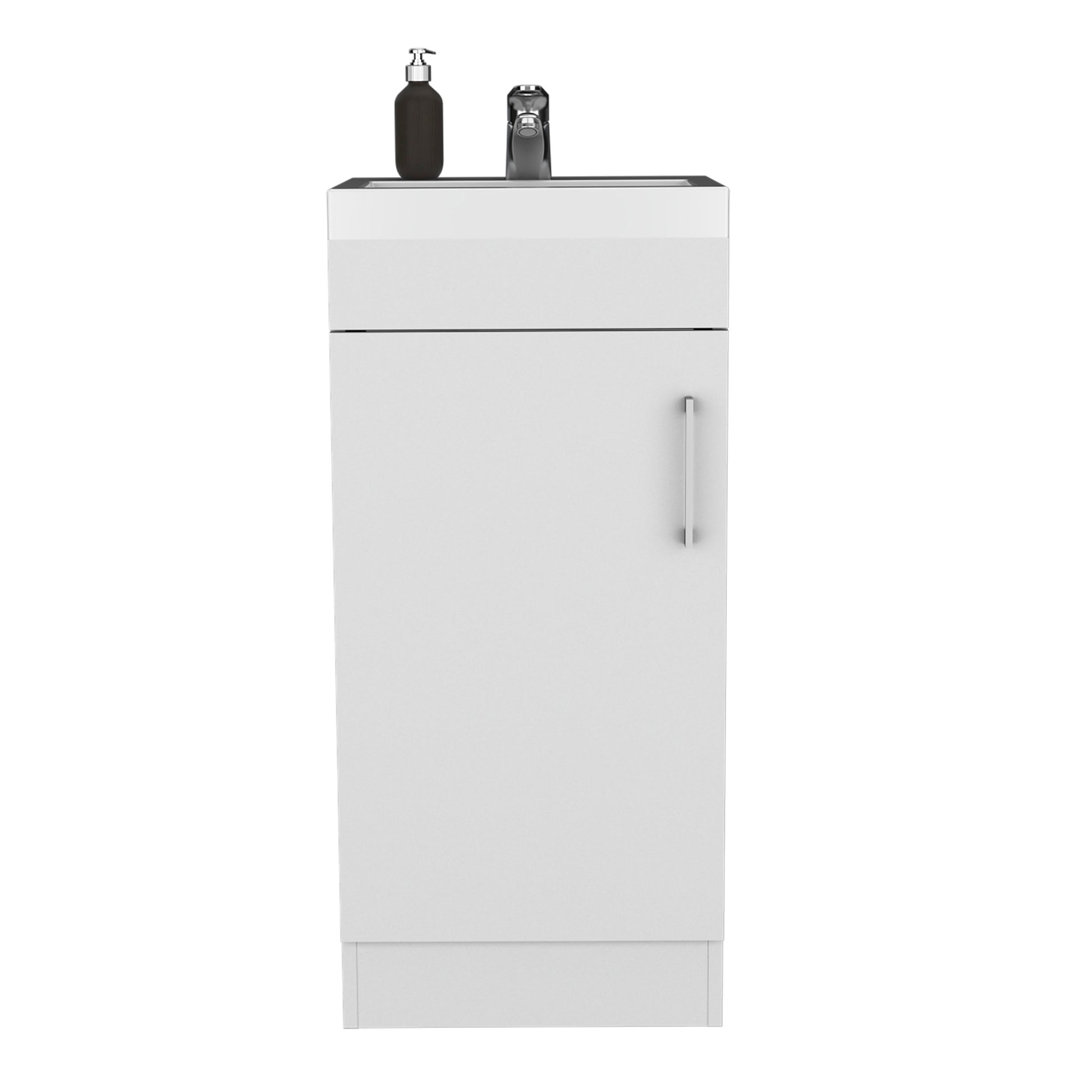 Bathroom Vanity, Single Door Cabinet, White White Solid Wood Mdf Engineered Wood