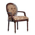 Bernice Oval Back Chair Brown Beige Gray Foam Wood Fabric