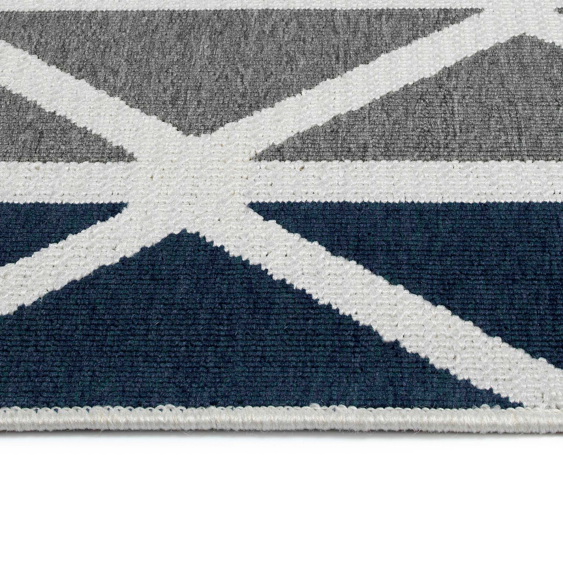 Contemporary, Transitional, Geometric, Nautical, Textured 1'9" X 3' Rectangle Throw Rug Grey Polypropylene