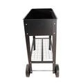 Aveyas Mobile Metal Raised Garden Bed Cart With Legs, Elevated Tall Planter Box With Wheels For Outdoor Indoors House Patio Backyard Vegetables Tomato Diy Herb Grow Black Black Metal