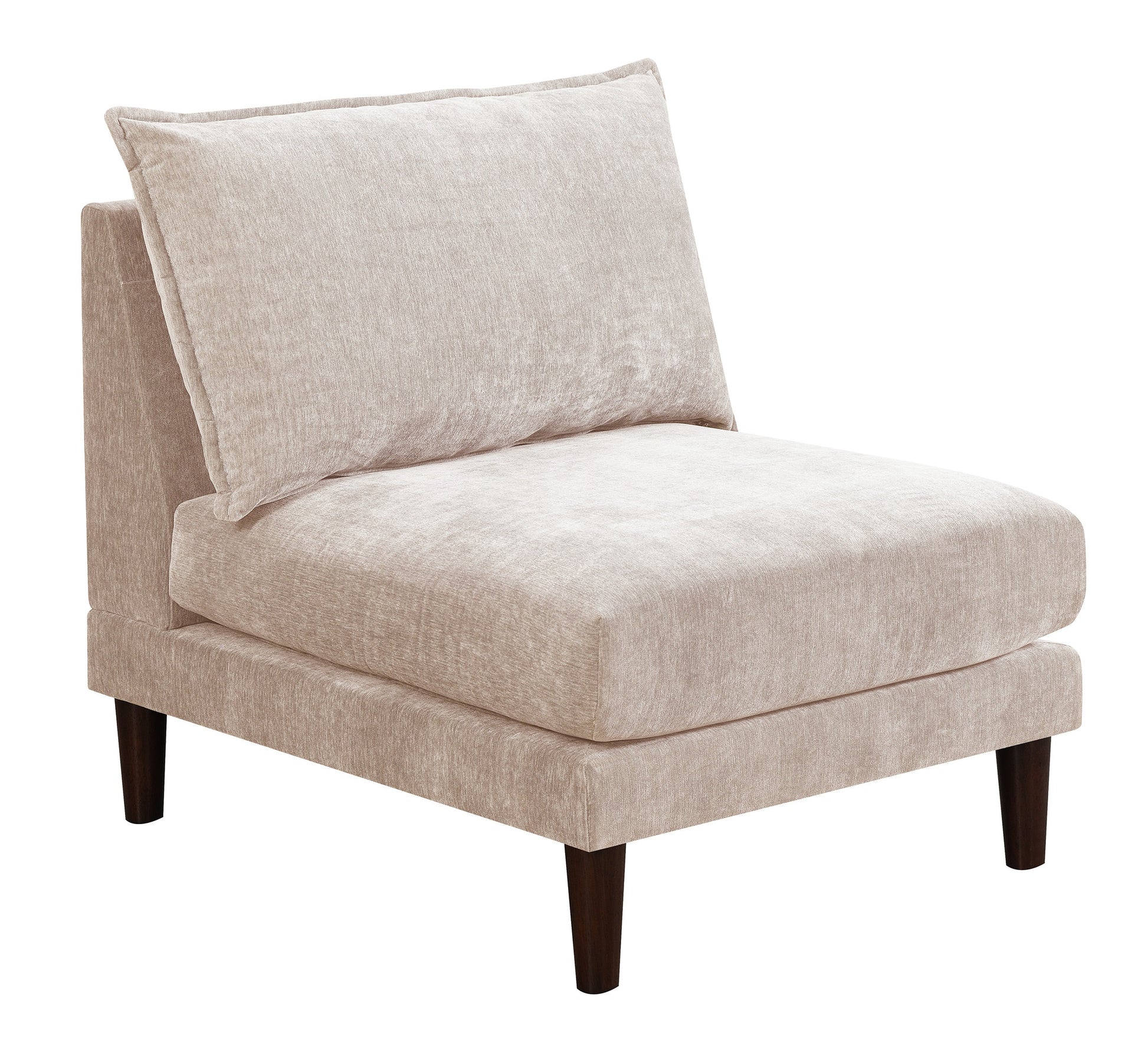 Beautiful Blush Pink Armless Chair Morgan Fabric 1Pc Chair Pillow Soft Cushion Wood Legs Living Room Furniture Pink Primary Living Space Classic,Contemporary,Modern Fabric