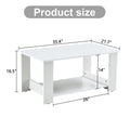 A Modern And Practical White Coffee Table. The Double Layered Coffee Table Is Made Of Mdf Material,. Suitable For Living Room, Bedroom, And Study. Ct 16 White Mdf