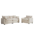 Modern Living Room Sofa Two Piece Set, Suitable For Living Roomset Of 2 Sofa Set With A Single Sofa And A 2 Seater Sofa,Light Beige Corduroy Beige Corduroy 3 Seat