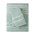 3 Piece Cotton Jacquard Duvet Cover Set Queen Blue Cotton