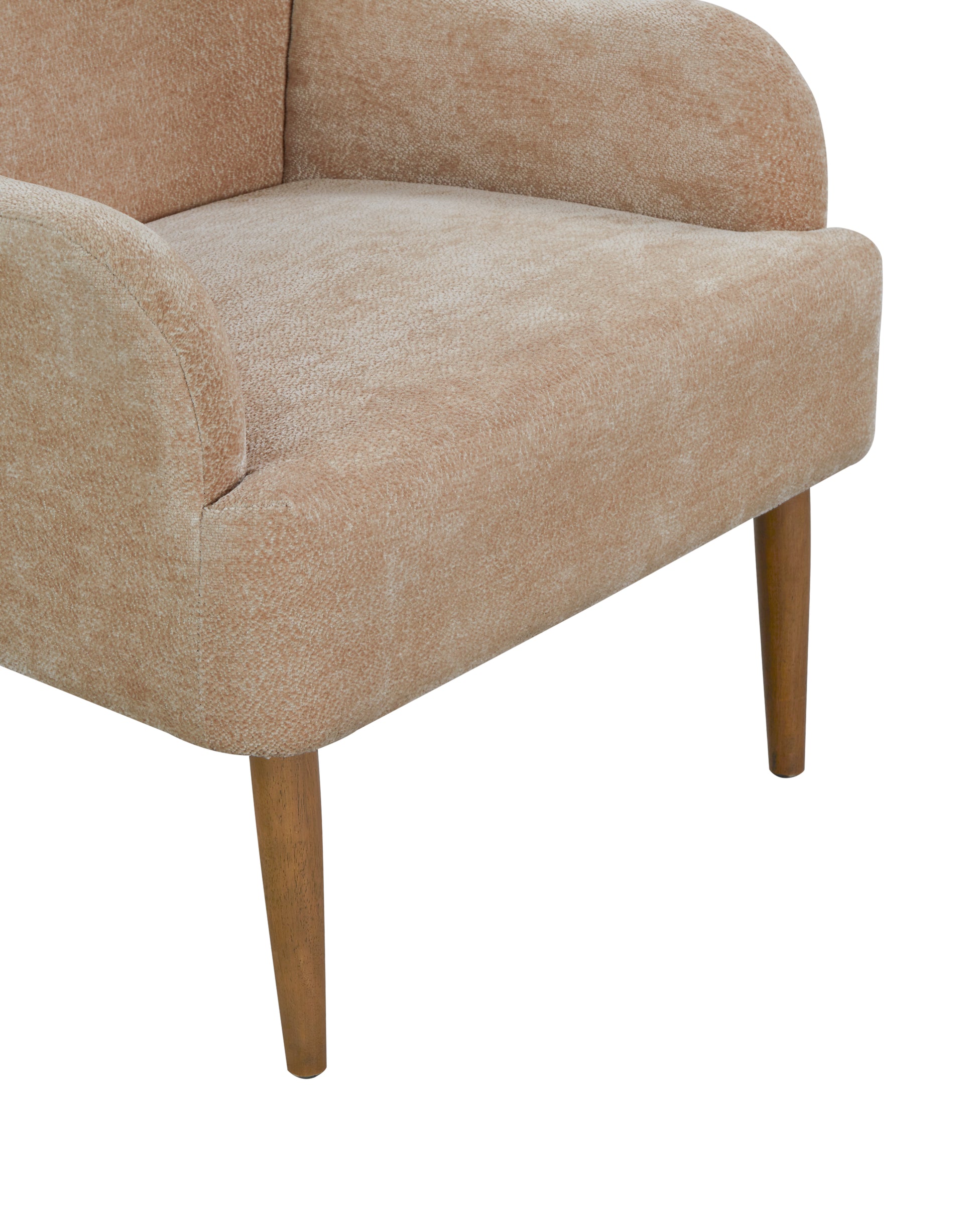 Chenille Armchair, Modern Style Accent Chair With Wood Legs, Comfy Design For Living Room, Bedroom, Office,Beige Beige Foam Wood Fabric