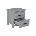 Vintage Two Drawer Wooden Nightstand, Simple And Generous, Large Storage Space,Light Gray Light Gray Particle Board Mdf