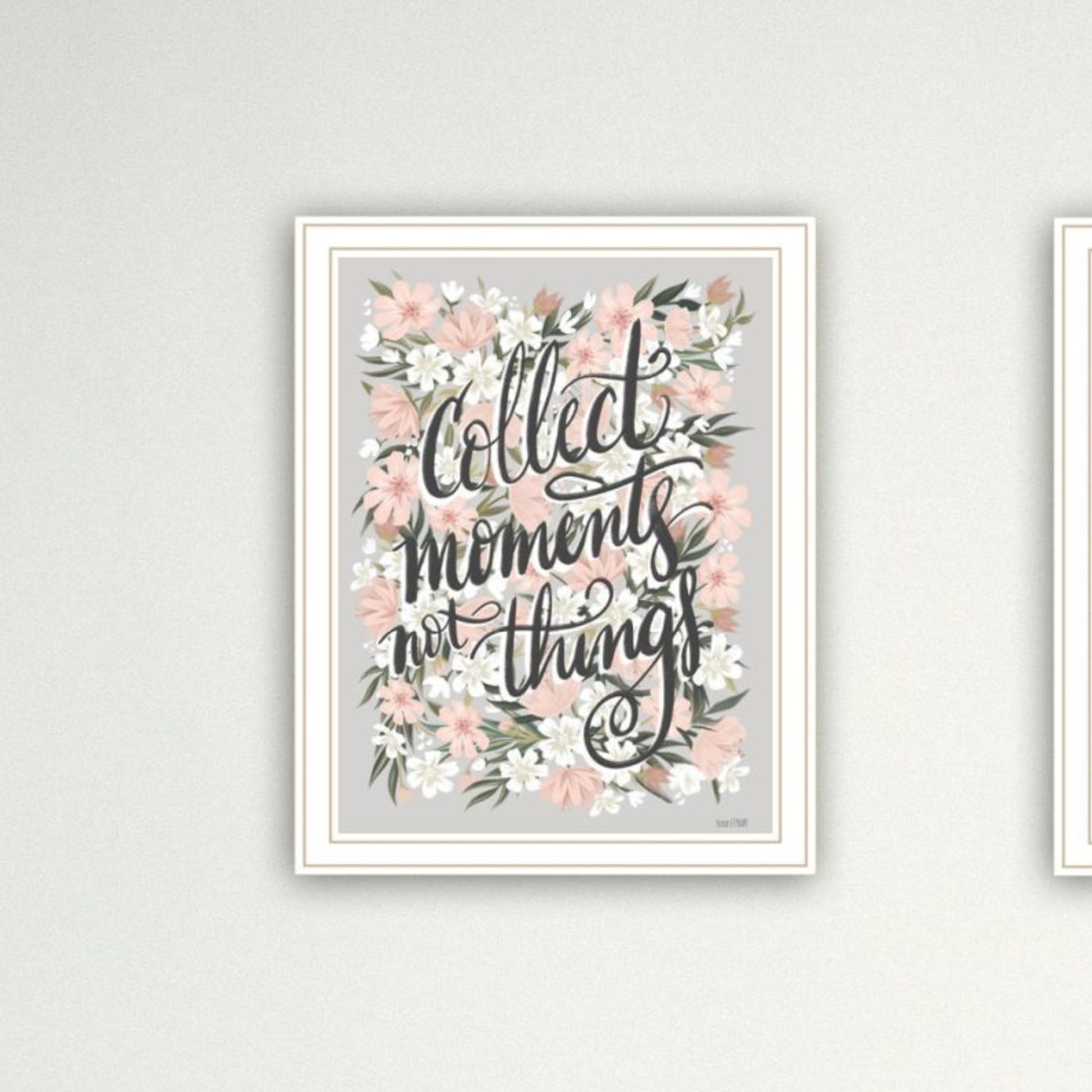 "Collect Moments Not Things" Framed Wall Art For Living Room, Wall Art Print For Home Decor, Bedroom Wall Art By House Fenway Multicolor Wood Paper