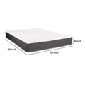 Cari 8 Inch Hybrid Xl Twin Size Mattress, Cool Gel Memory Foam, Pocket Coil White Fabric Twin