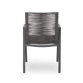 Outdoor Modern Aluminum Dining Chair With Rope Seat Set Of 2 , Gray And Dark Gray Dark Grey Aluminium