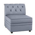 Grey Modular Armless Chair Grey Primary Living Space Luxury Pine Velvet