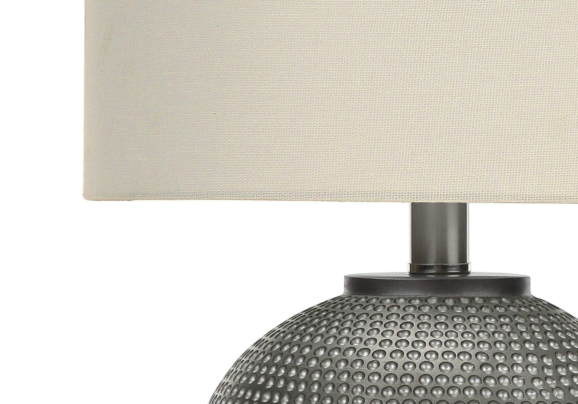 Lighting, 19"H, Table Lamp, Grey Resin, Ivory Cream Shade, Modern Grey Polyresin