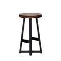 Rustic Distressed Solid Wood Round Dining Stool Mahogany Mahogany Pine Pine