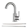 Bathroom Faucet Single Hole Single Handle, Brushed Nickel One Brushed Nickel Deck Mounted Single Hole Faucets Bathroom Nickel 1 Hole Faucets Stainless Steel