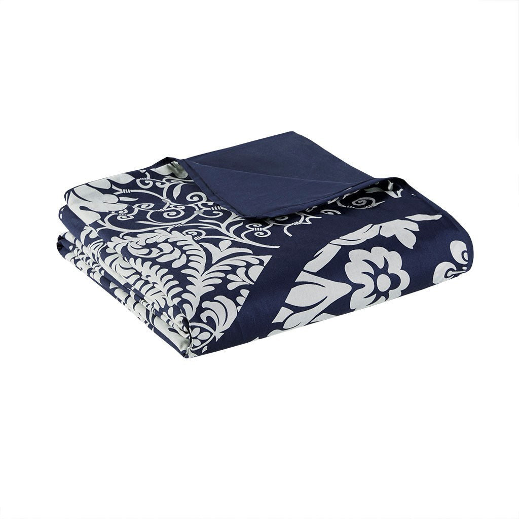 6 Piece Printed Duvet Cover Set Queen Multicolor Polyester