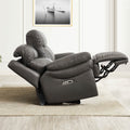 Springdale Power Headrest Zero Gravity Reclining Loveseat Gray Memory Foam Genuine Leather