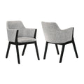 Renzo Light Gray Fabric And Black Wood Dining Side Chairs Set Of 2 Gray Wood Fabric