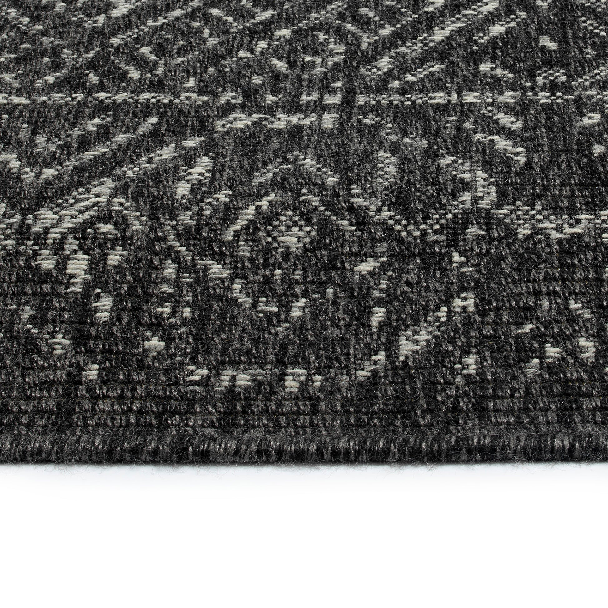 Modern, Transitional, Geometric, Southwestern, Textured High Low Cut & Loop 5'3" X 7'6" Rectangle Area Rug Charcoal Polypropylene