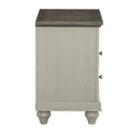 Classic Light Gray Finish 1Pc Nightstand With 2X Drawers And Storage Cubby Dark Brown Top Modern Farmhouse Design Bedroom Furniture Side Table Brown Light Gray 2 Drawers Bedside Cabinet Bedroom Classic,Farmhouse,Modern Shelf Wood