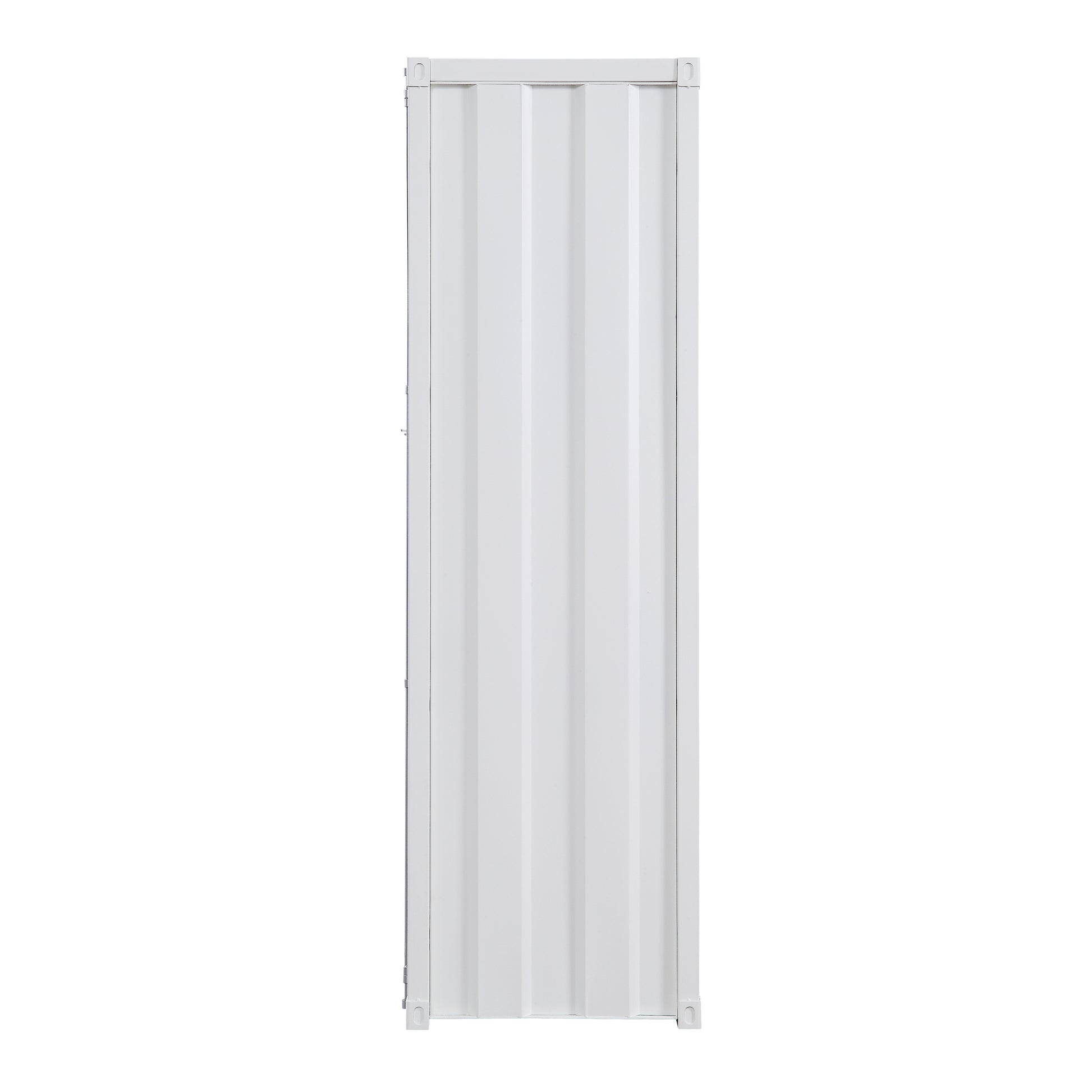 White Wardrobe With Full Length Container Lock White Bedroom Metal