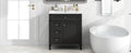 30'' Bathroom Vanity With Top Sink, Modern Bathroom Storage Cabinet With 2 Drawers And A Tip Out Drawer, Single Sink Bathroom Vanity Black Bathroom Solid Wood Mdf