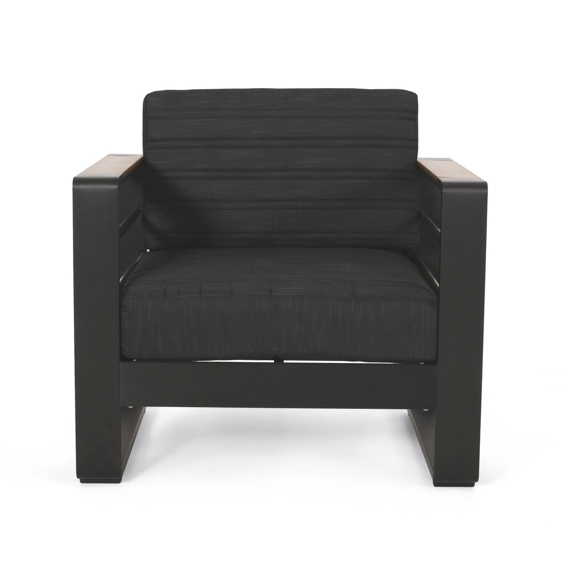 Giovanna Club Chair Black Metal & Wood