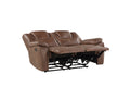 Katrine 3 Piece Living Room Set Brown Dark Brown Fabric