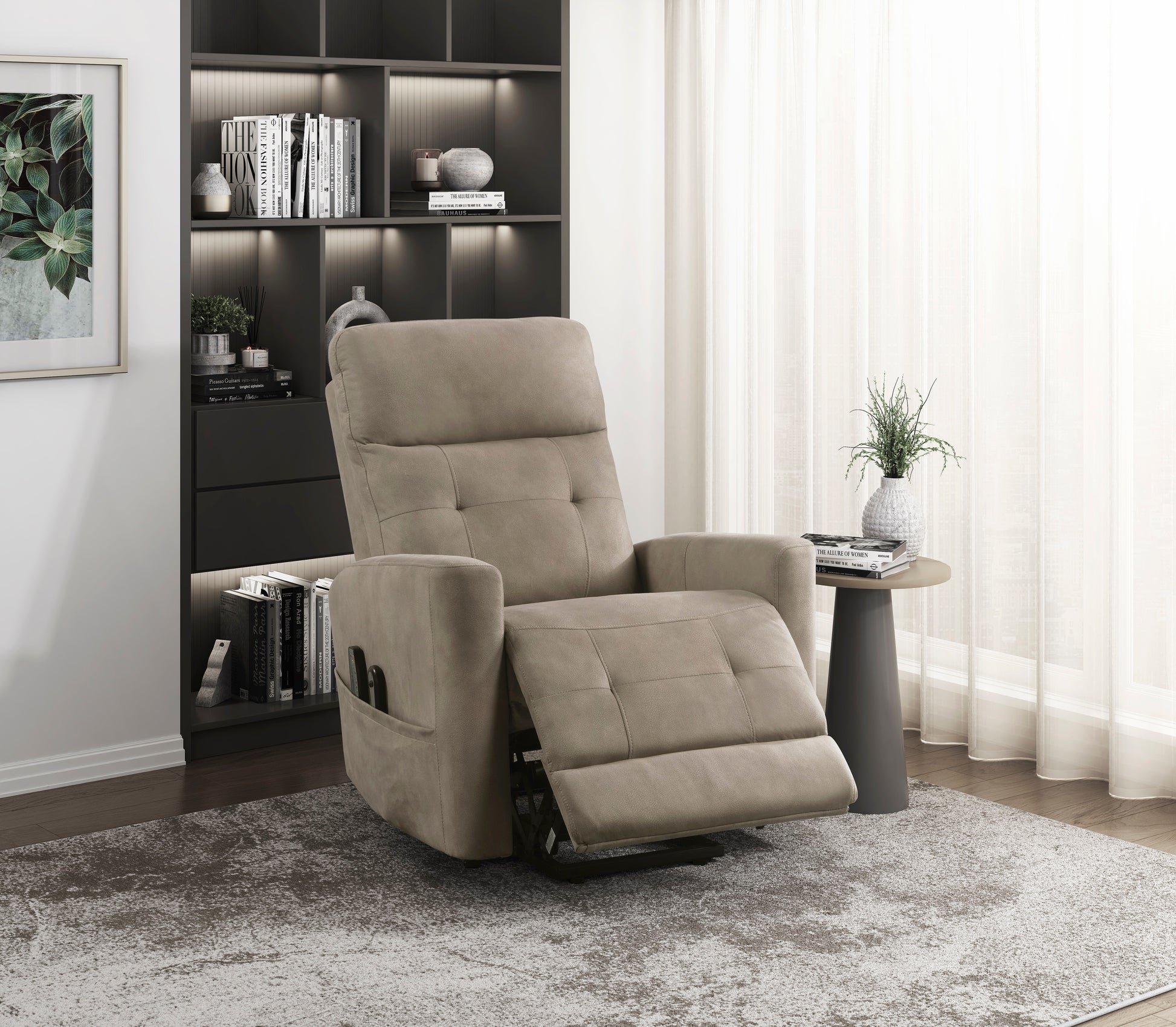 Power Lift Chair With Massage And Heat Comfort Brown Microfiber Upholstery Living Room Furniture 1Pc Power Reclining Motion Chair Brown Microfiber Wood Primary Living Space Plywood,Solid Wood