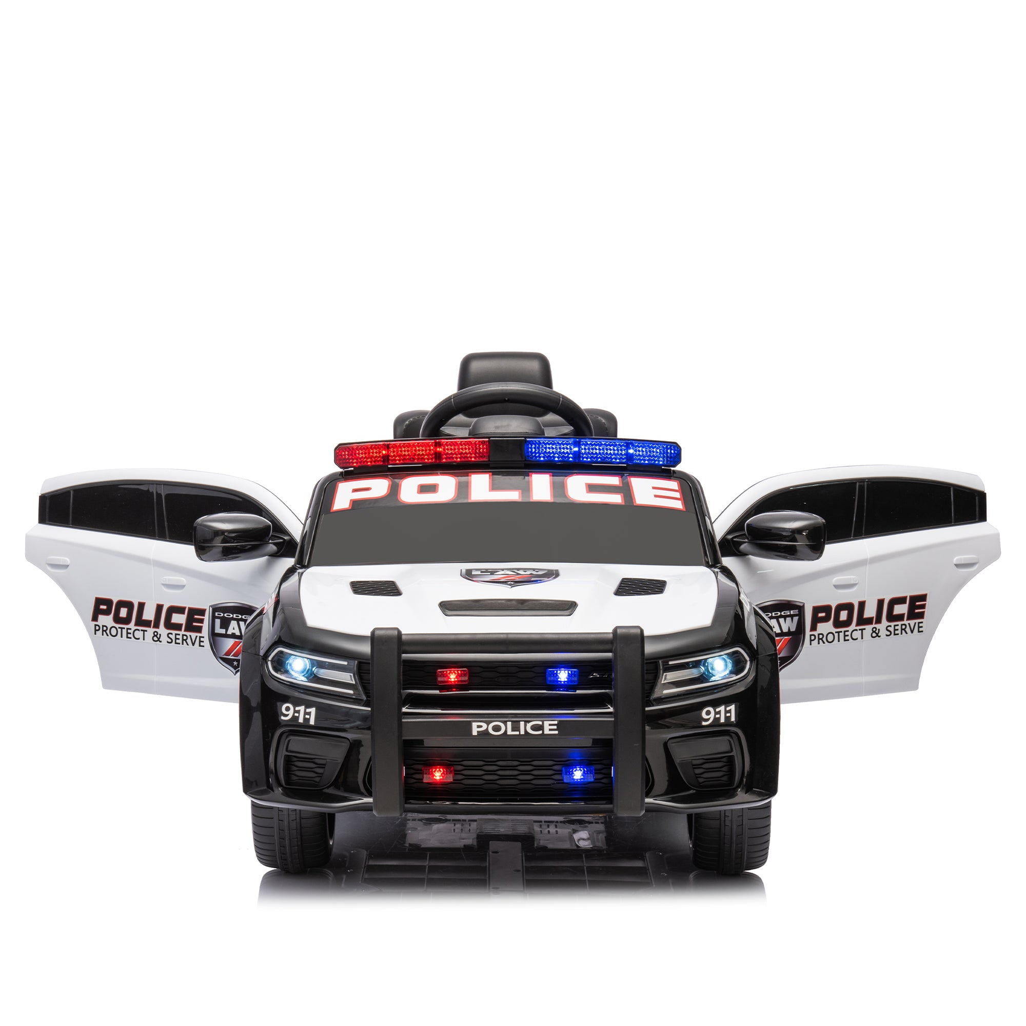Licensed Dodge Charger,12V Kids Ride On Police Car W Parents Remote Co