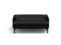 Black 2 Seater Sofa Sleeper With Recline Fuction Black Velvet Metal Primary Living Space Medium Soft Loose Back Pillow Top Arms Foam Fabric Metal 2 Seat