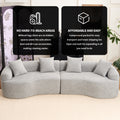 4 Seater Grey Sofa With Chenille Fabric, 30D ,60 Hardness Full Sponge,4 Pillow For Living Room, Home Furniture Sleeper Sectional Sofa For Apartment Grey Chenille Primary Living Space Medium Firm