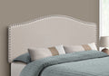 Bed, Headboard Only, Queen Size, Bedroom, Upholstered, Beige Linen Look, Transitional Beige Foam Solid Wood Mdf