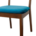 Kaden Navy Blue Velvet Dining Chair Set Of 2 Solid Blue,Brown,Light Blue,Light Brown Brown Dining Room Foam Wipe Clean Mid Century Modern Dining Chairs Set Of 2 Foam Solid Wood,Velvet,Wicker