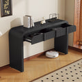 Unique Modern Rounded And Smooth Surface Console Table With 2 Drawers For Living Room And Entryway Black Black Primary Living Space Drawers Glossy Mdf