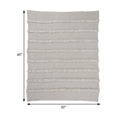 60 Inch Modern Soft Cotton Throw Blanket, Stonewashed Stripe Design, Gray Gray Cotton
