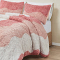 Ombre Shaggy Faux Fur Comforter Set Queen Multicolor Polyester