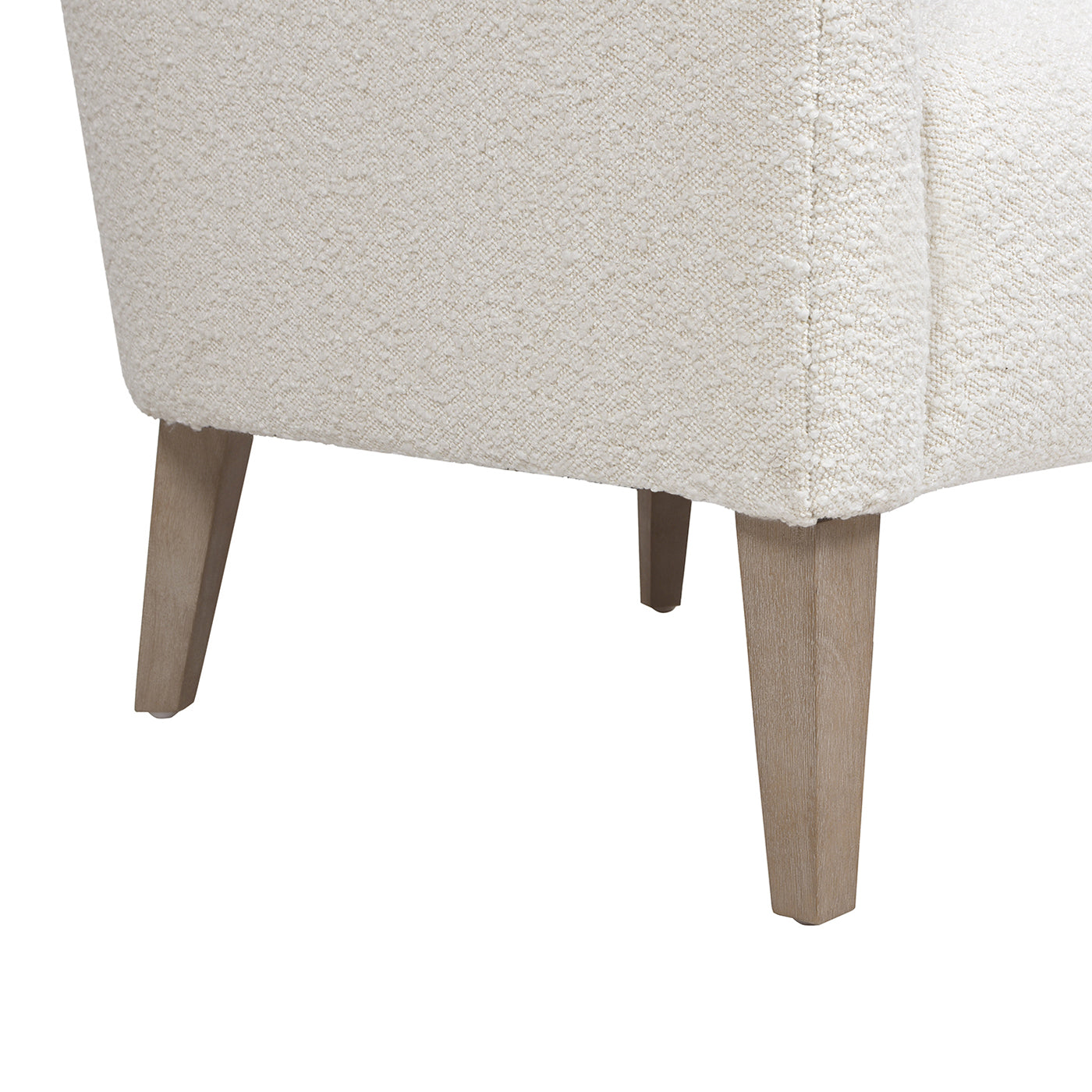 Nimbus 27.5" Curved Accent Chair, Ivory White Boucle White Foam Boucle