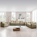 3 Piece Comfortable Oversized Sectional Sofa, One Single Sofa And One 2 Seater Sofa And One 3 Seater Sofa ,Tan Corduroy Deep Seat Sofa Tan Corduroy 6 Seat