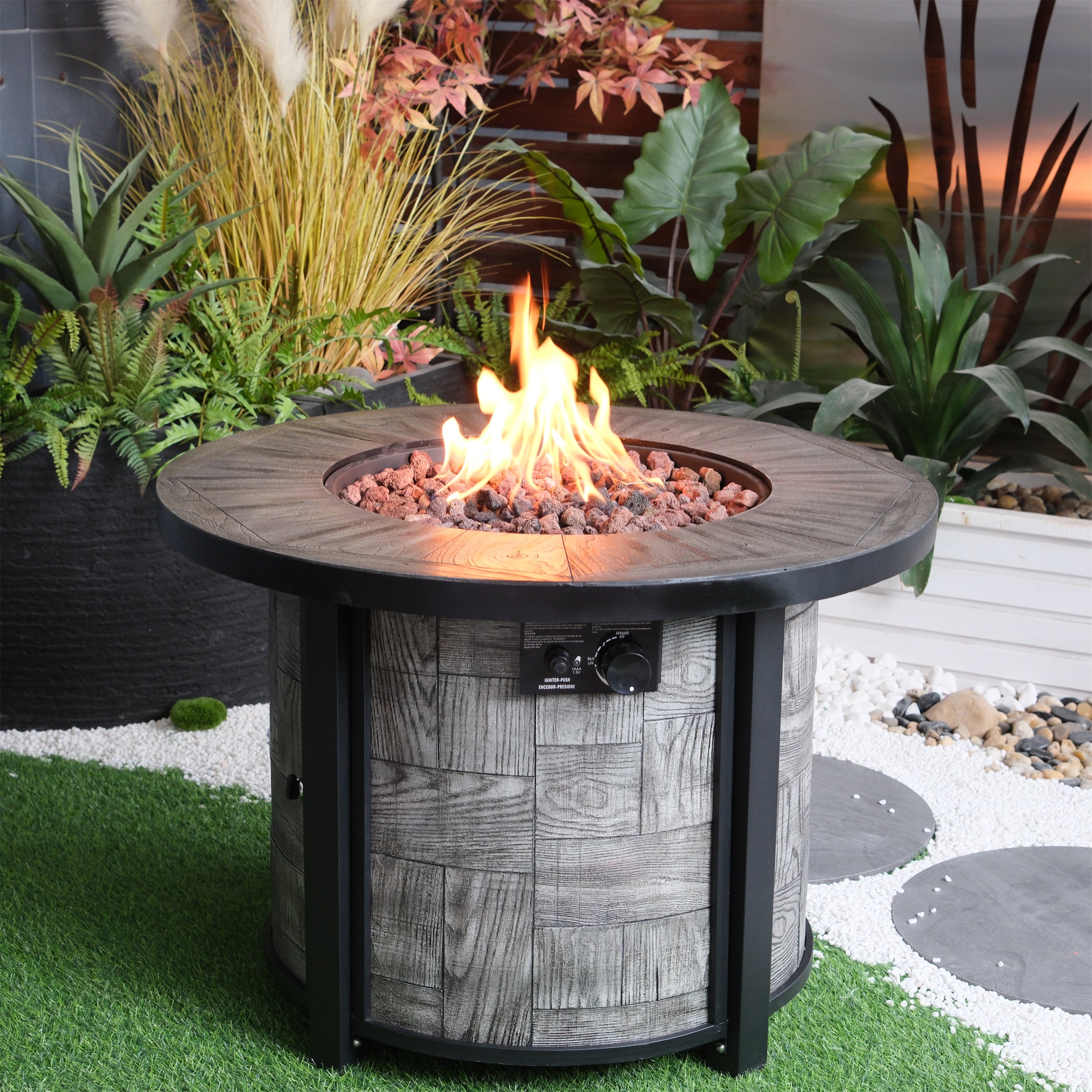 Outdoor Propane Fire Pit, Square Stonecrest Gas Fire Pit For Outside P