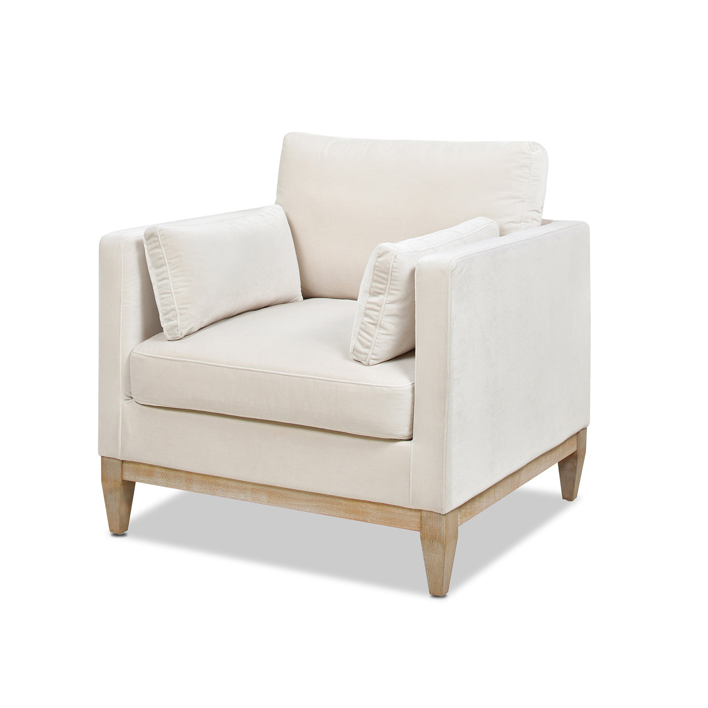 Knox 36" Modern Farmhouse Arm Chair, French Beige Performance Velvet Beige Foam Velvet