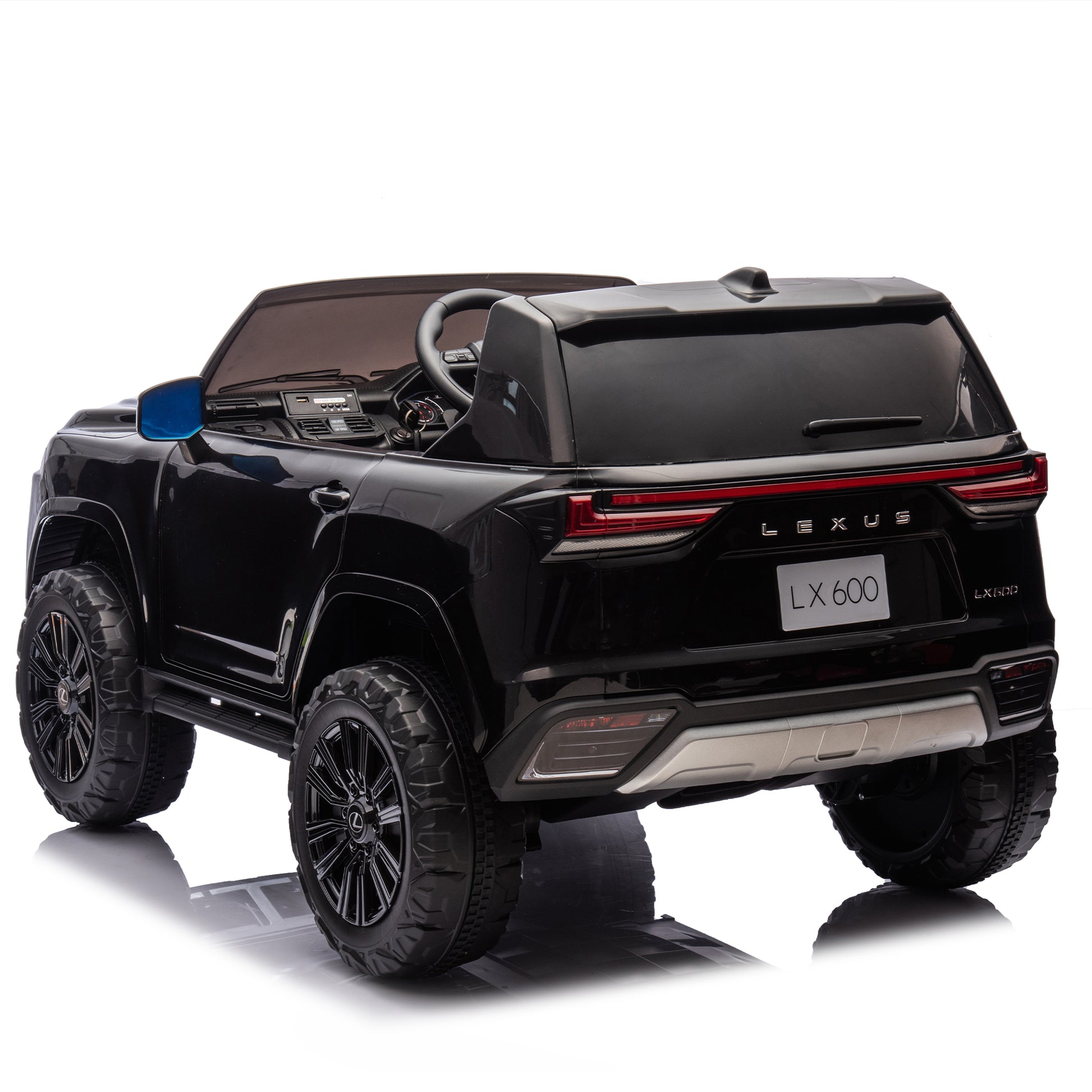 Licensed Lexus Lx600 24V Two Seater Kids Ride On Car W Parents Control,Seat Width 20 Inches,2Wd,Four Wheel Suspension,Bluetooth,Mp3,Music,Adjustable Volume,Power Display,Speeds 1.86 3.11Mph For Kids. Black Polypropylene