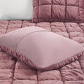 3 Piece Comforter Set Full Pink Polyester