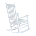 Outsunny Outdoor Rocking Chair, Patio Wooden Rocking Chair With Smooth Armrests, High Back For Garden, Balcony, Porch, Supports Up To 352 Lbs., White White Wood