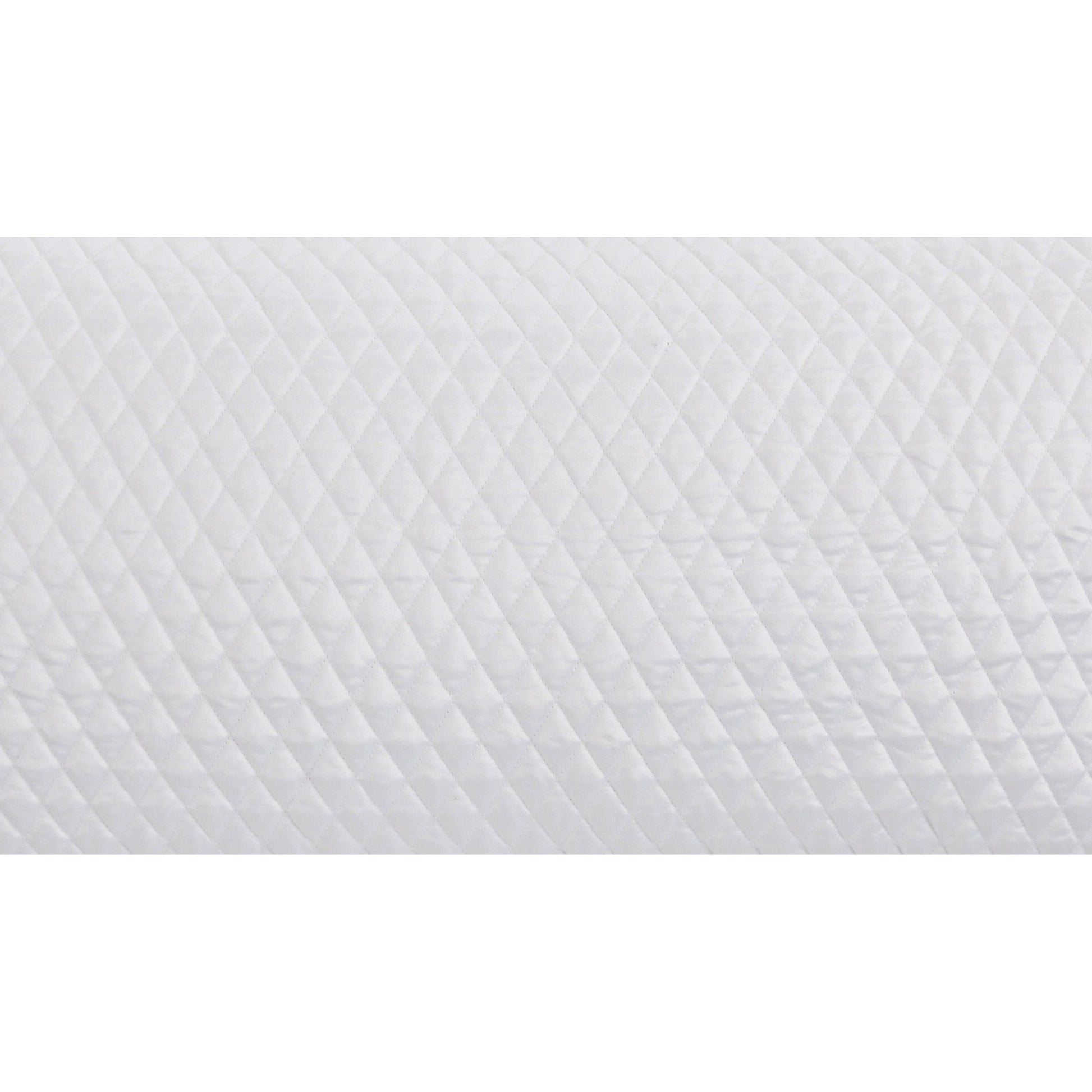 Kahn Hand Quilted Lumbar King Size Pillow Sham, Self Binding, Matte White White Fabric