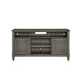 Eva 54 Inch Tv Media Entertainment Center Console, Medium, 2 Door Stone Gray Gray 50 59 Inches Wood