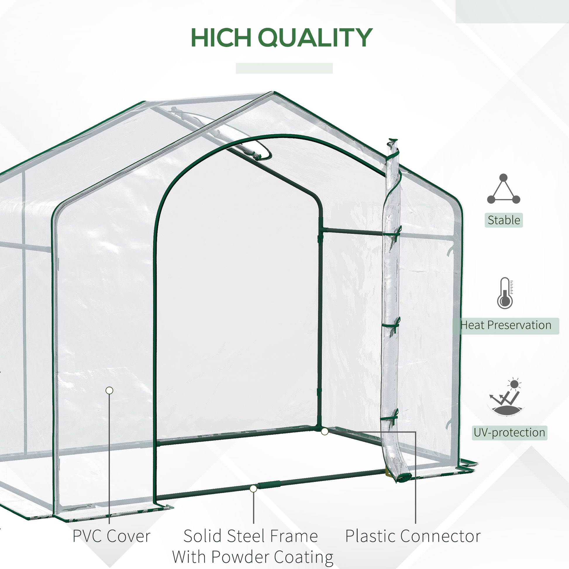 Outsunny 6' X 3' X 5' Portable Walk In Greenhouse, Pvc Cover, Steel Frame Garden Hot House, Zipper Door, Top Vent For Flowers, Vegetables, Saplings, Clear Clear Steel